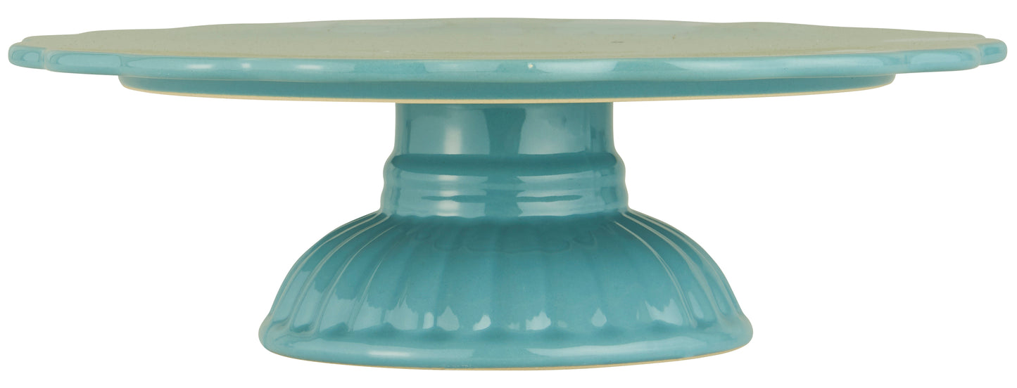 English Rose Cake Platter - Aqua