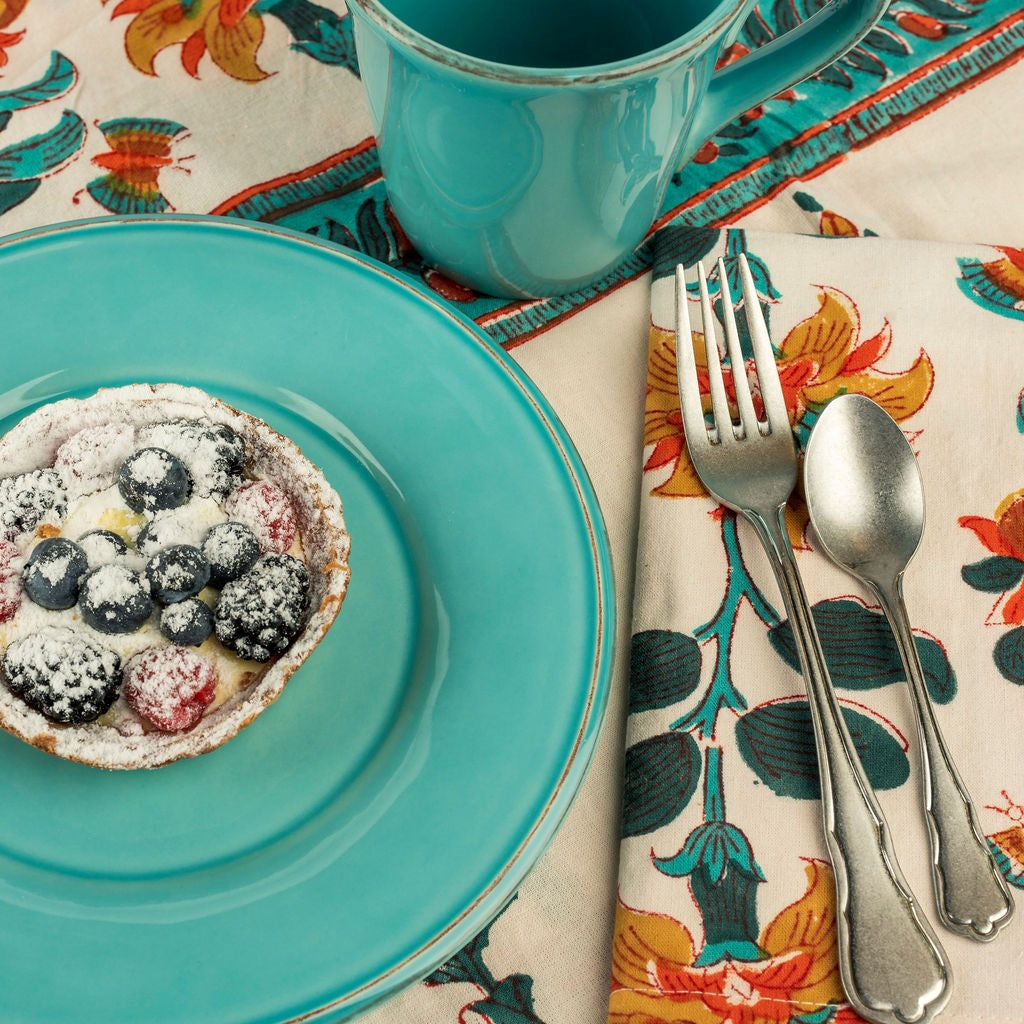 Cecilia Dessert/Salad Plate - Turquoise
