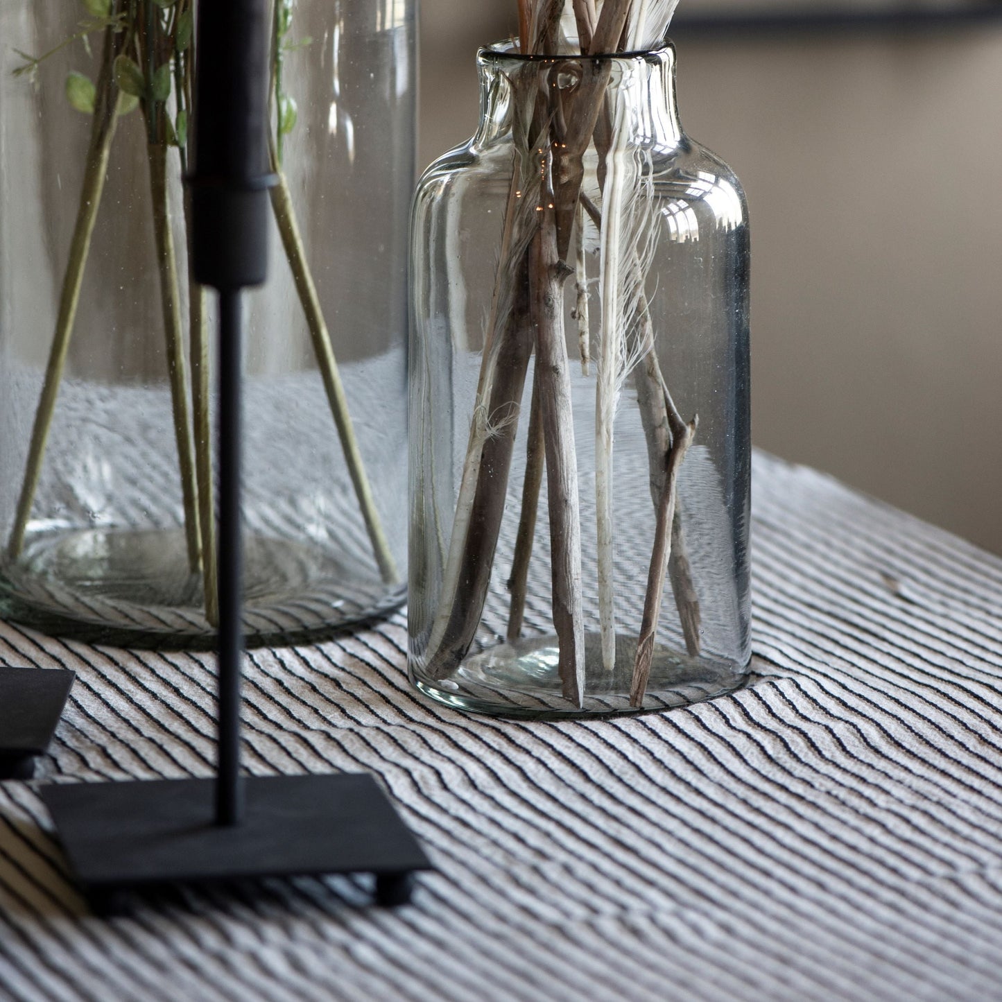 Black & White Striped Tablecloth