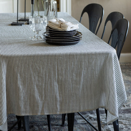 Black & White Striped Tablecloth