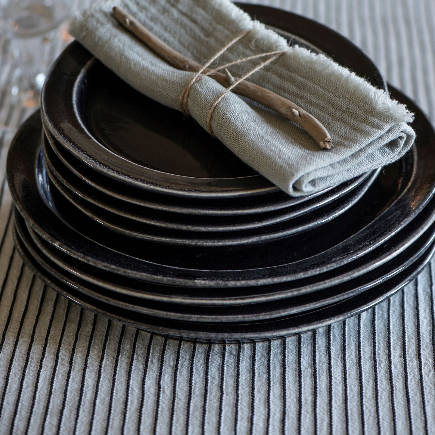 Black & White Striped Tablecloth