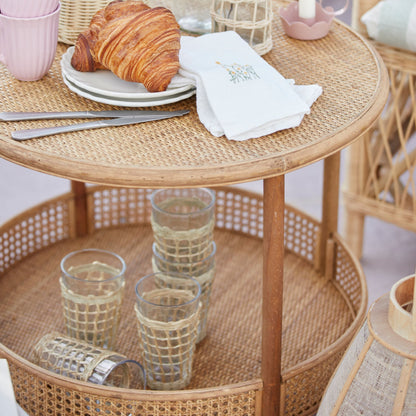 Drinking Glass with Straw Weave Base