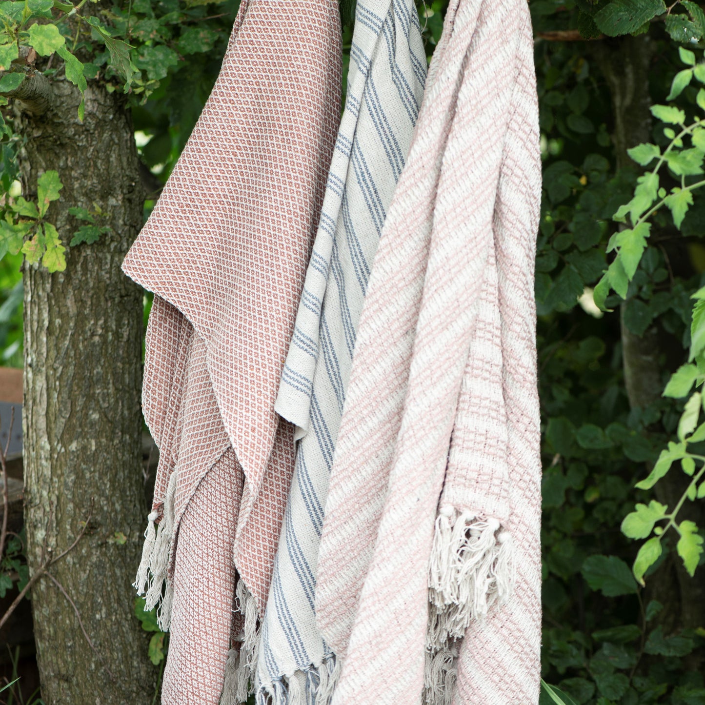 Pink Striped Throw