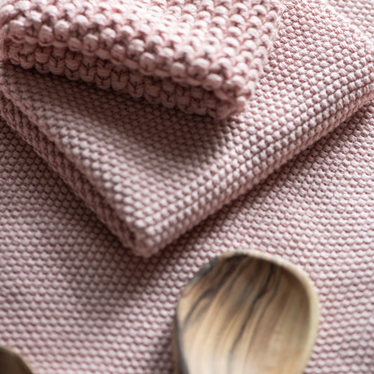 English Rose Knitted Kitchen Towel - Pink