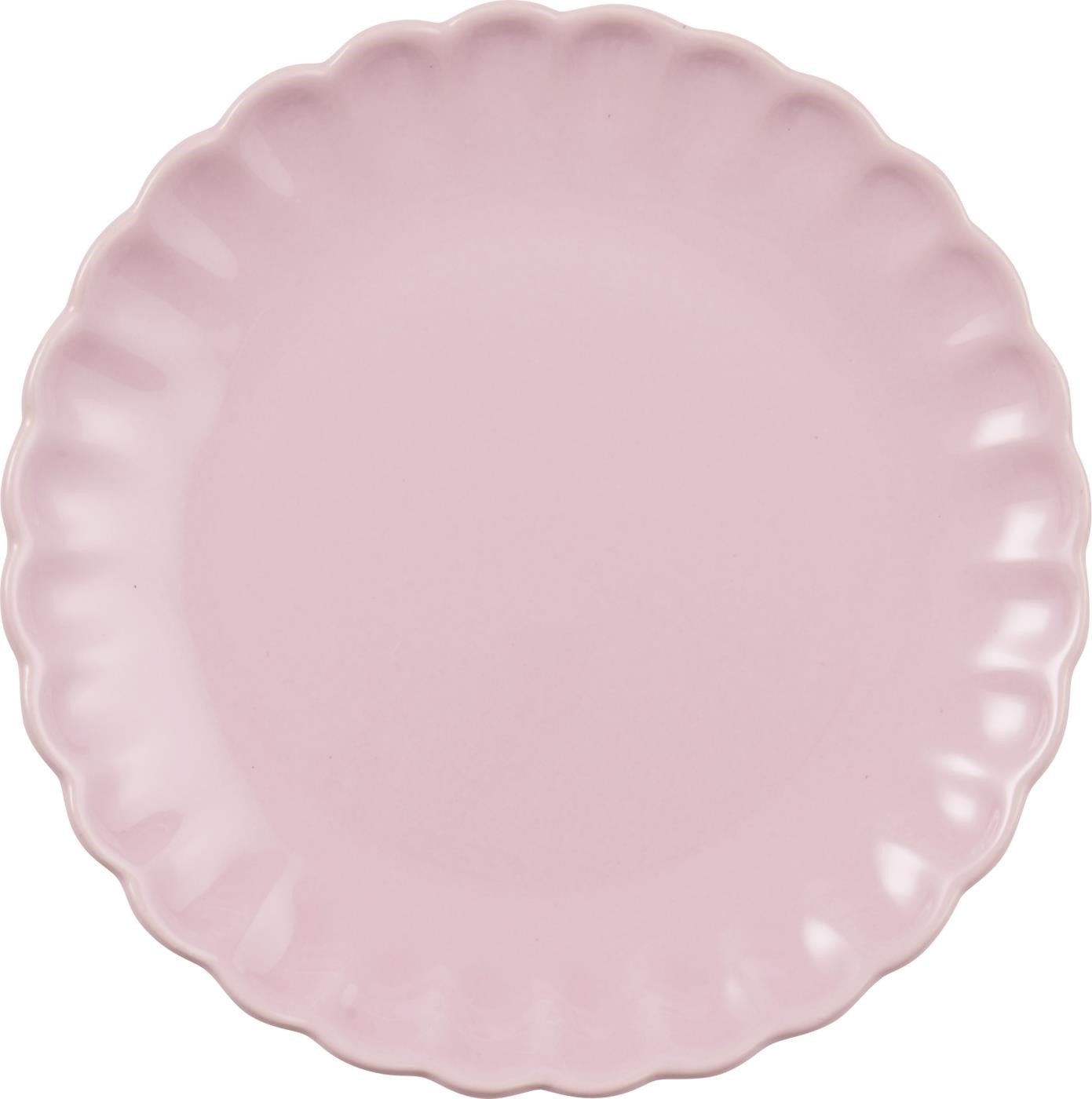 English Rose Scalloped Salad/Dessert Plate - Pink