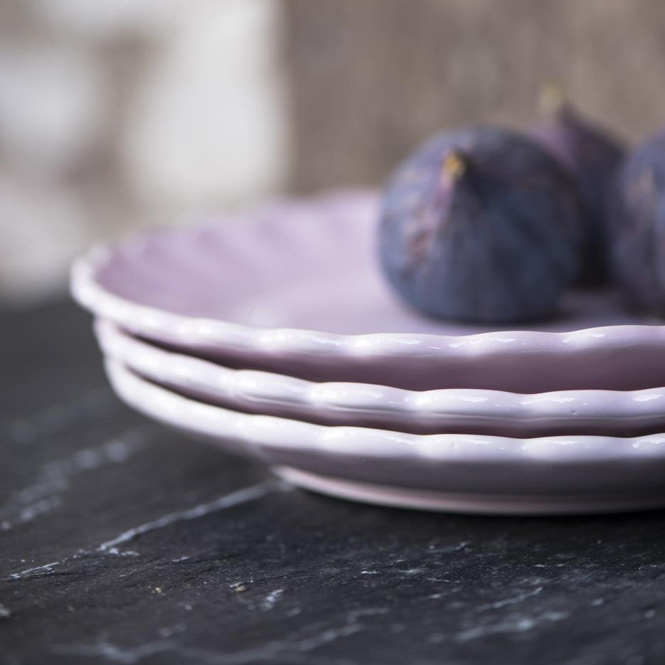 English Rose Scalloped Salad/Dessert Plate - Pink