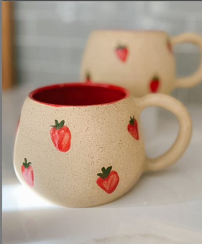 Rustic Mug - Strawberries