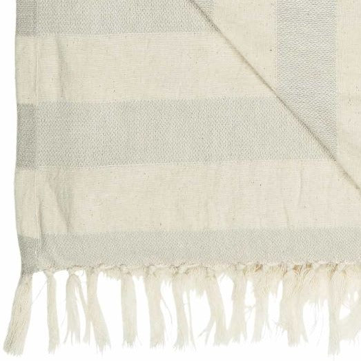 Towel with Fringes - Light Grey